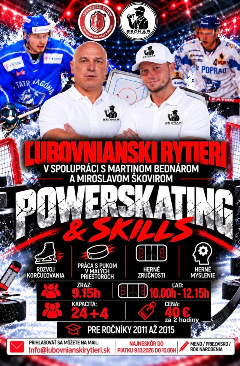 Ľubovnianski Rytieri pozývajú na POWERSKATING & SKILLS: 10.10.2026